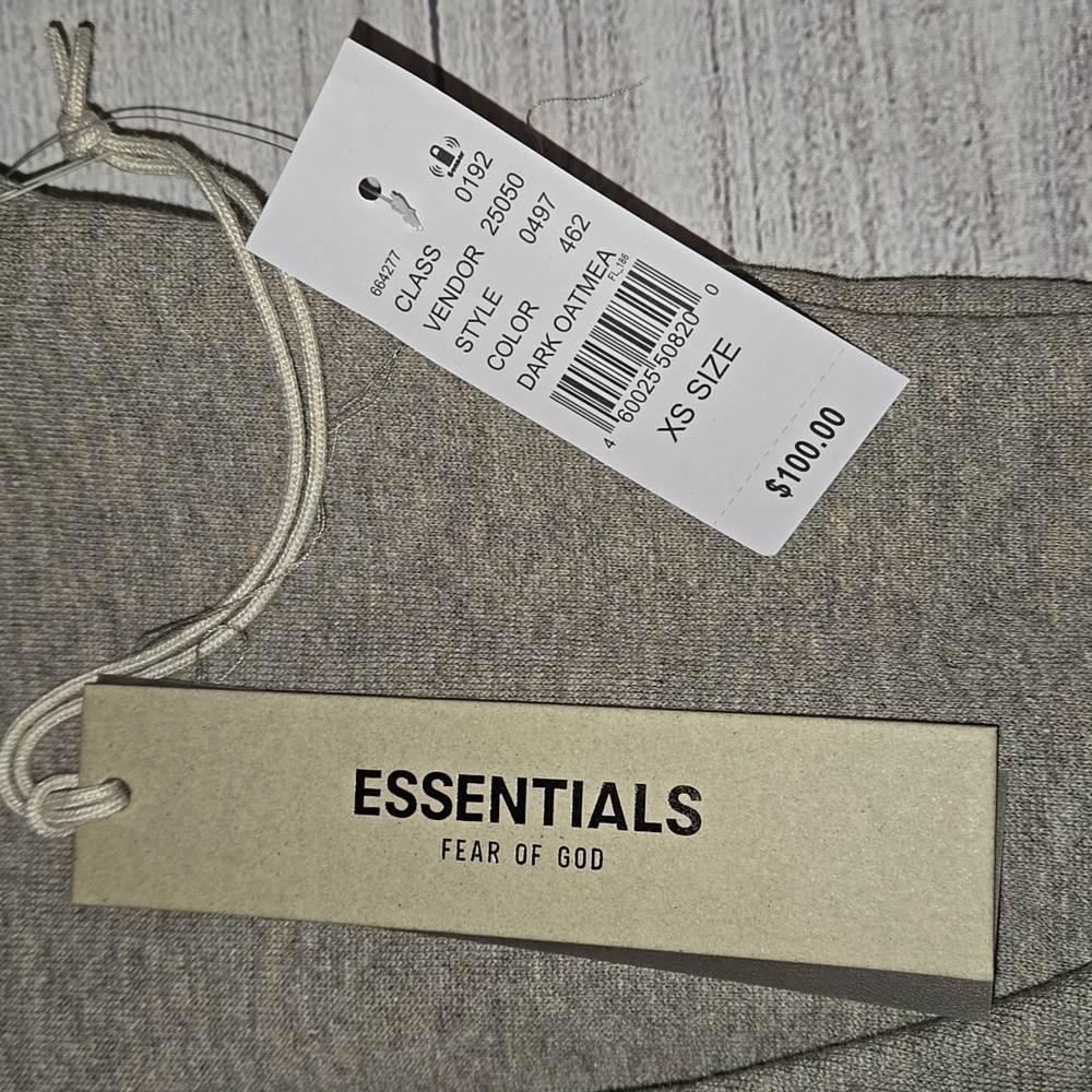 Essentials Fear of God Men's Fleece Pullover Hoodie Dark Oatmeal Size XS NWT - Picture 7 of 12
